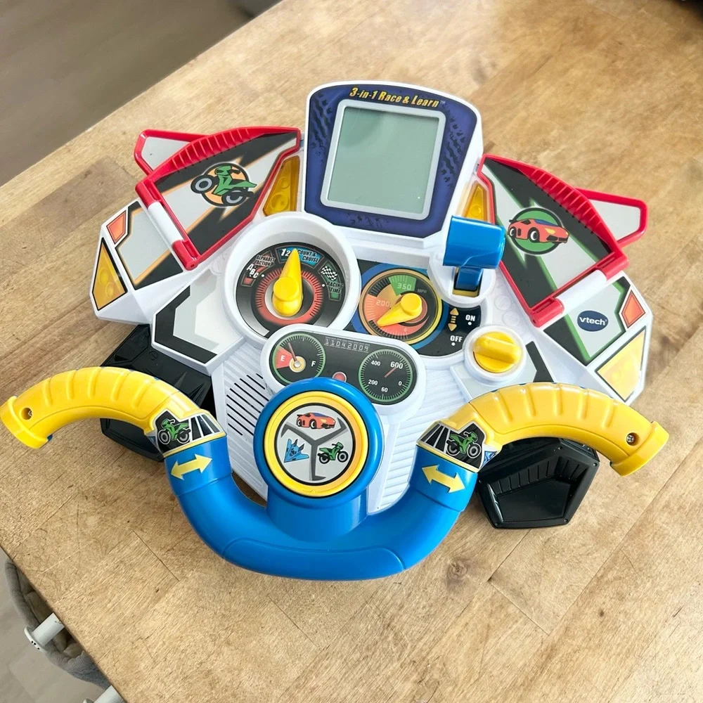 VTech 3-in-1 Race & Learn Toy Car Jet Motorcycle Works Lights Sound
